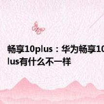 畅享10plus：华为畅享10和10plus有什么不一样