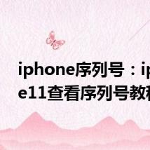 iphone序列号：iphone11查看序列号教程