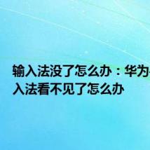 输入法没了怎么办：华为手机输入法看不见了怎么办