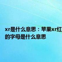 xr是什么意思：苹果xr红色后面的字母是什么意思