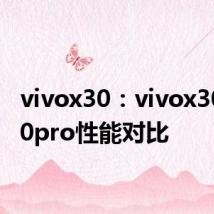 vivox30：vivox30和x30pro性能对比