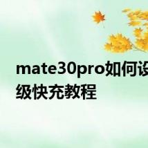 mate30pro如何设置超级快充教程