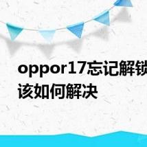 oppor17忘记解锁密码该如何解决