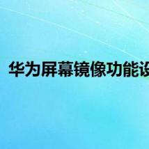 华为屏幕镜像功能设置