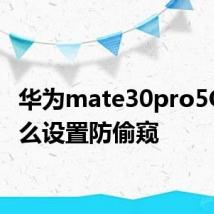 华为mate30pro5G版怎么设置防偷窥