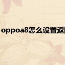 oppoa8怎么设置返回键