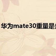 华为mate30重量是多少