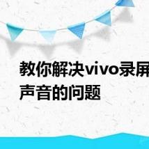 教你解决vivo录屏没有声音的问题