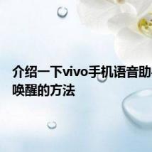 介绍一下vivo手机语音助手打开唤醒的方法