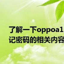 了解一下oppoa11x忘记密码的相关内容