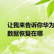 让我来告诉你华为备份数据恢复在哪