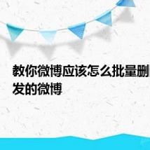 教你微博应该怎么批量删除自己发的微博