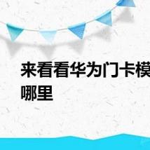 来看看华为门卡模拟在哪里