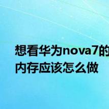 想看华为nova7的运行内存应该怎么做