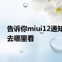 告诉你miui12通知消息去哪里看