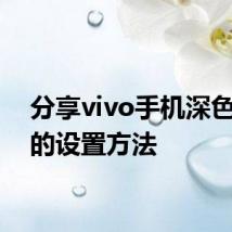 分享vivo手机深色模式的设置方法