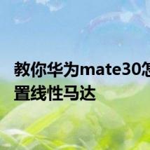 教你华为mate30怎么设置线性马达