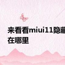 来看看miui11隐藏应用在哪里