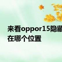 来看oppor15隐藏照片在哪个位置