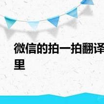 微信的拍一拍翻译在哪里