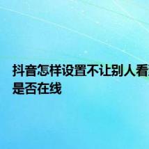 抖音怎样设置不让别人看到自己是否在线