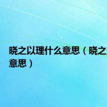 晓之以理什么意思（晓之以理的意思）