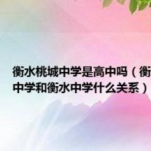 衡水桃城中学是高中吗（衡水桃城中学和衡水中学什么关系）