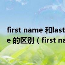 first name 和last name 的区别（first name）