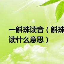 一斛珠读音（斛珠怎么读什么意思）