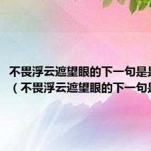 不畏浮云遮望眼的下一句是是什么（不畏浮云遮望眼的下一句是什么）