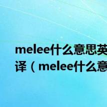 melee什么意思英文翻译（melee什么意思）