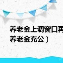 养老金上调窗口再启（养老金充公）