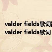 valder fields歌词翻译（valder fields歌词）