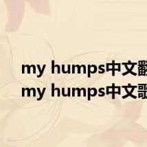 my humps中文翻唱（my humps中文歌词）