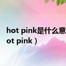 hot pink是什么意思（hot pink）