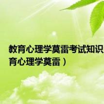 教育心理学莫雷考试知识点（教育心理学莫雷）