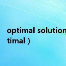 optimal solution（optimal）