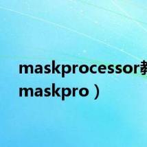 maskprocessor教程（maskpro）