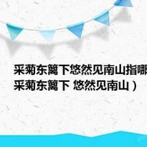 采菊东篱下悠然见南山指哪个山（采菊东篱下 悠然见南山）