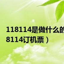 118114是做什么的（118114订机票）