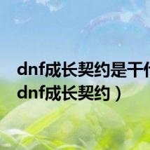 dnf成长契约是干什么（dnf成长契约）