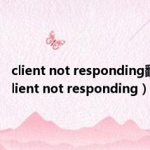 client not responding翻译（client not responding）