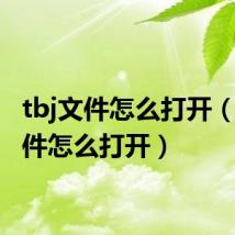 tbj文件怎么打开（tbi文件怎么打开）