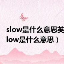 slow是什么意思英语（slow是什么意思）