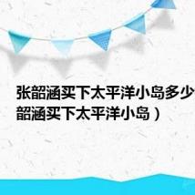 张韶涵买下太平洋小岛多少钱（张韶涵买下太平洋小岛）