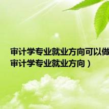 审计学专业就业方向可以做什么（审计学专业就业方向）