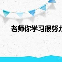 老师你学习很努力