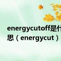 energycutoff是什么意思（energycut）