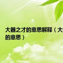 大器之才的意思解释（大器之才的意思）