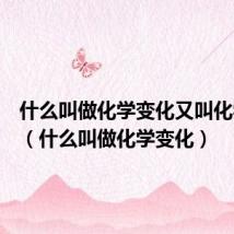 什么叫做化学变化又叫化学反应（什么叫做化学变化）